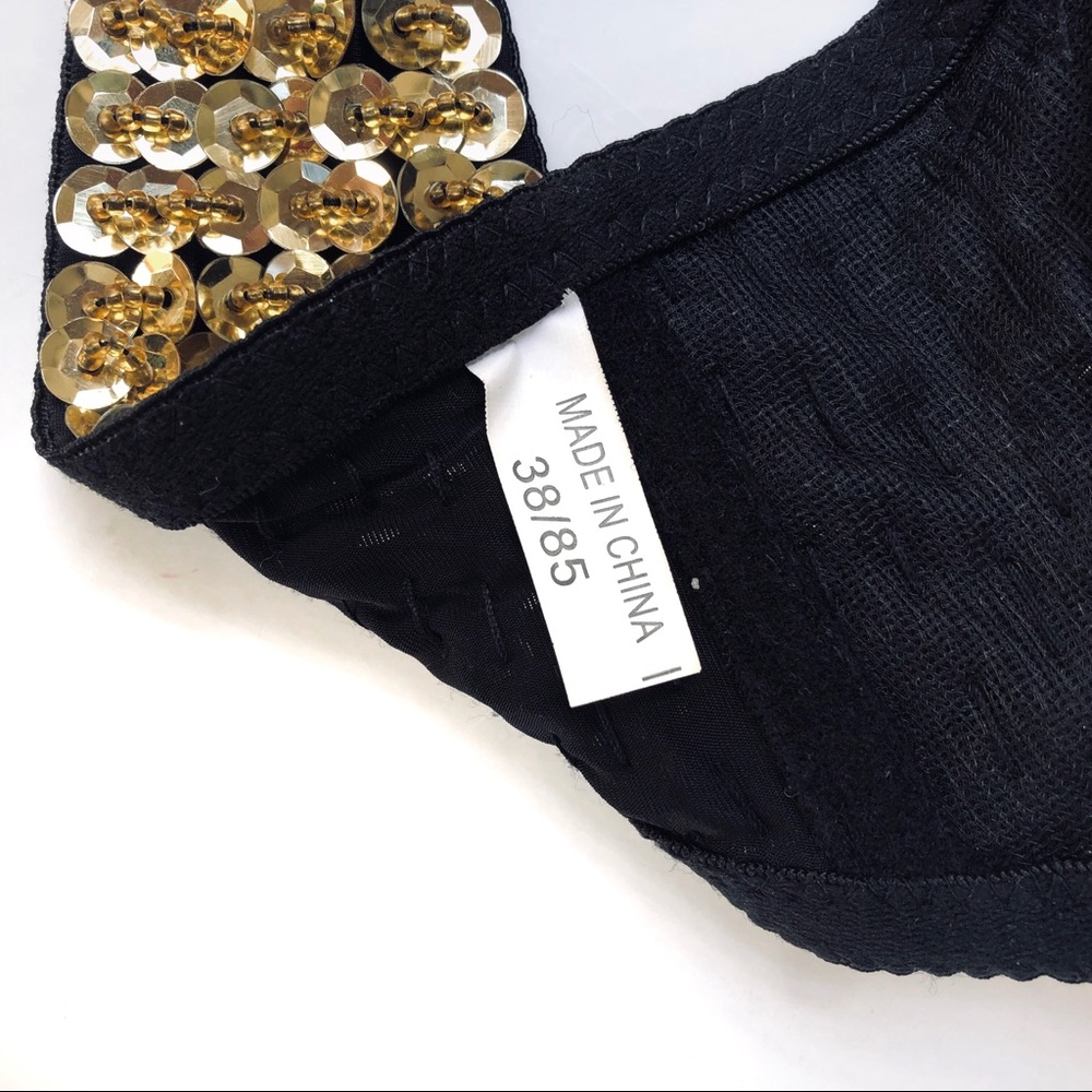 🔴Gold Sequin & Beaded Bra 38/B EUC - Picture 7 of 7